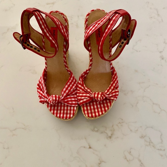 Nordstrom Shoes - Red and white checker wedges